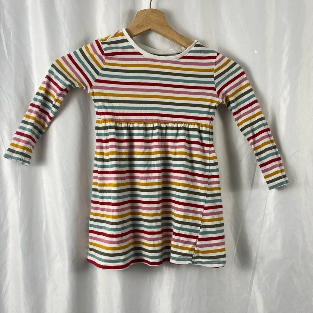 Old Navy Toddler Girl Colorful Striped Long Sleeve Dress Size 4T